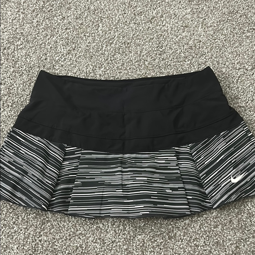 Nike Women's Black Skater Skirt with Gray Stripes